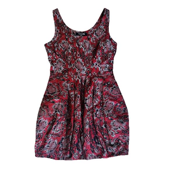 Forever 21 Dress Mini Medium Red Lace Bubble Skirt Grunge Whimsigoth Witchy Prom - Picture 2 of 10